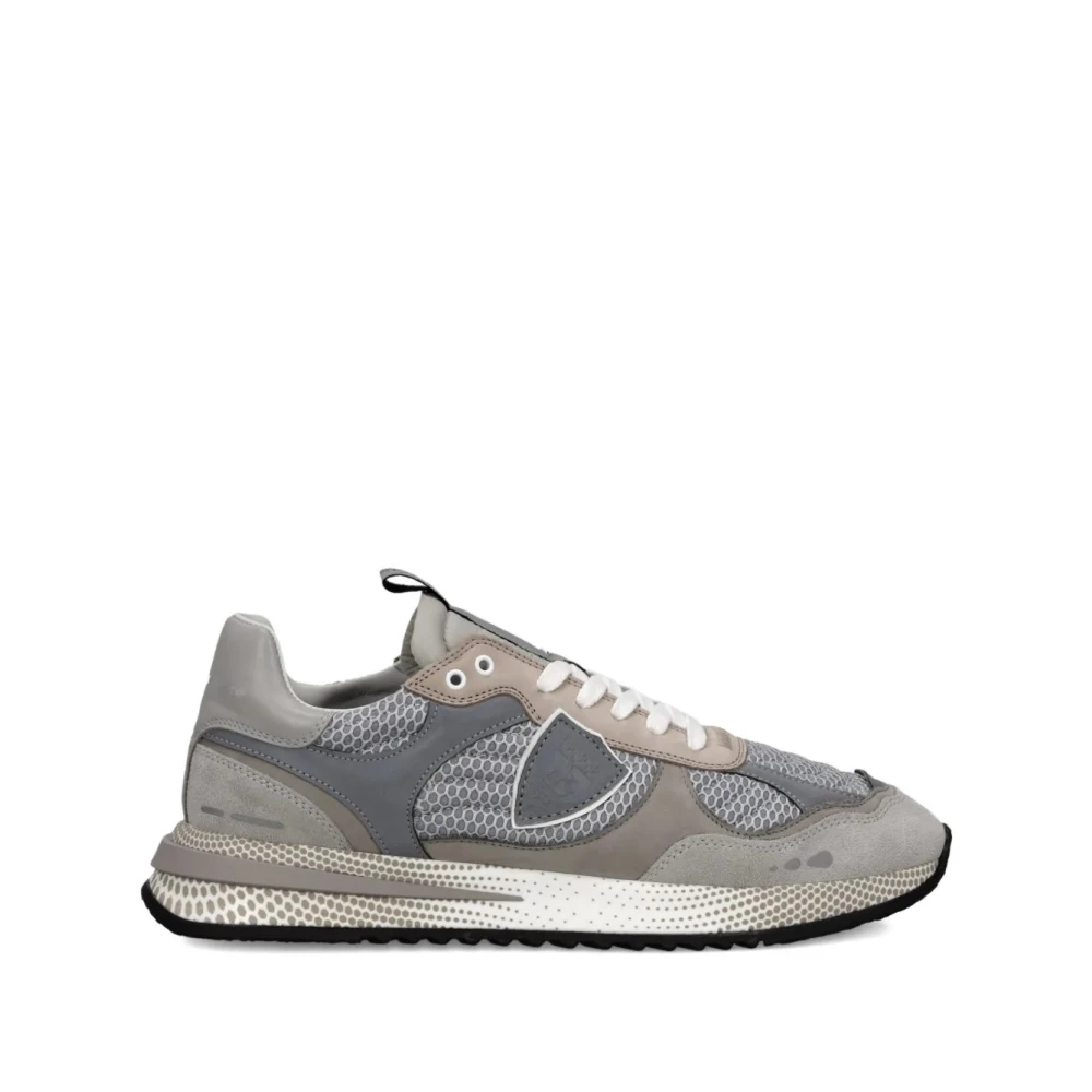 Philippe Model Grijze Stof Leren Schapenvacht Sneakers Heren Schoenen Grijs