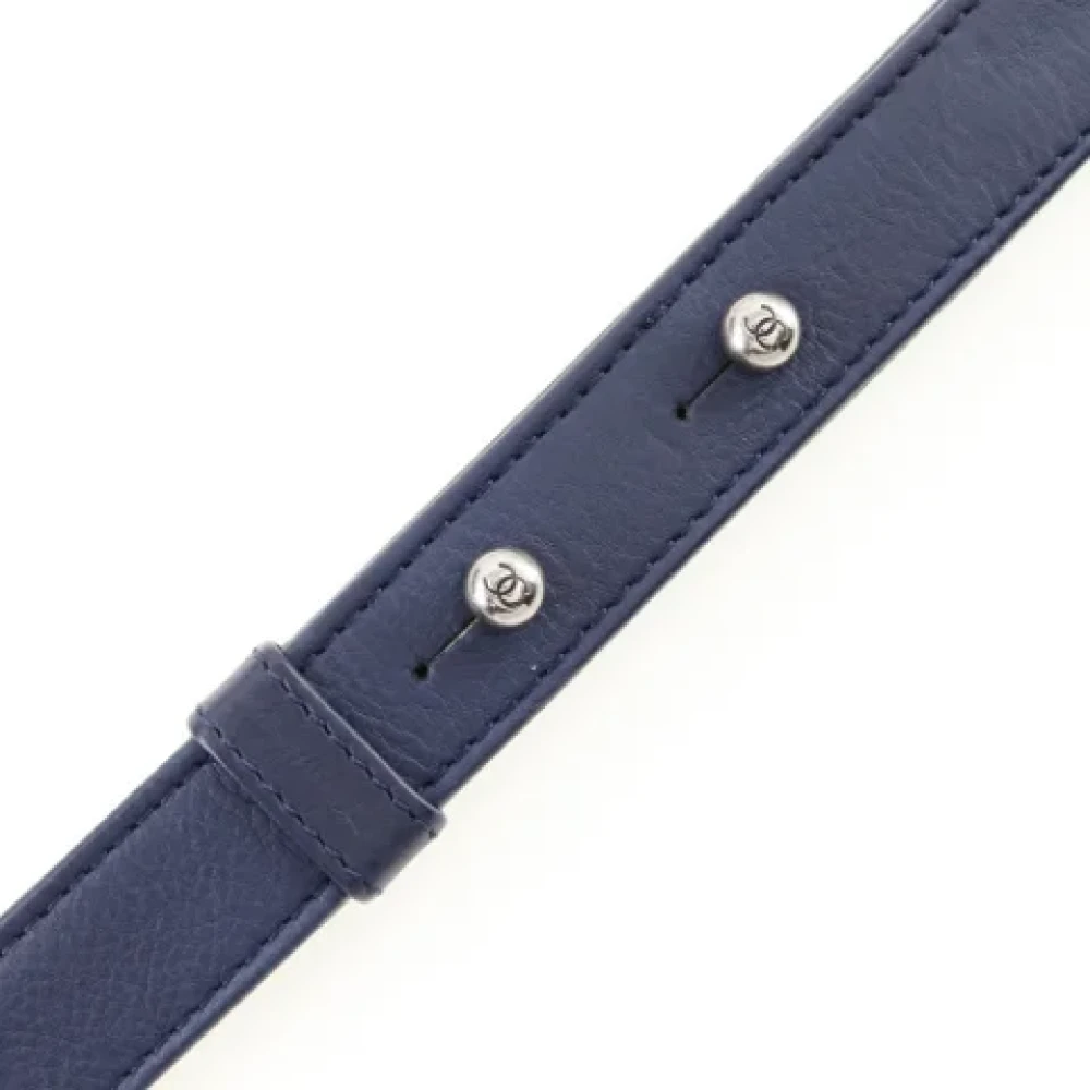 Chanel Vintage Pre-owned Leather shoulder-bags Blue Dames
