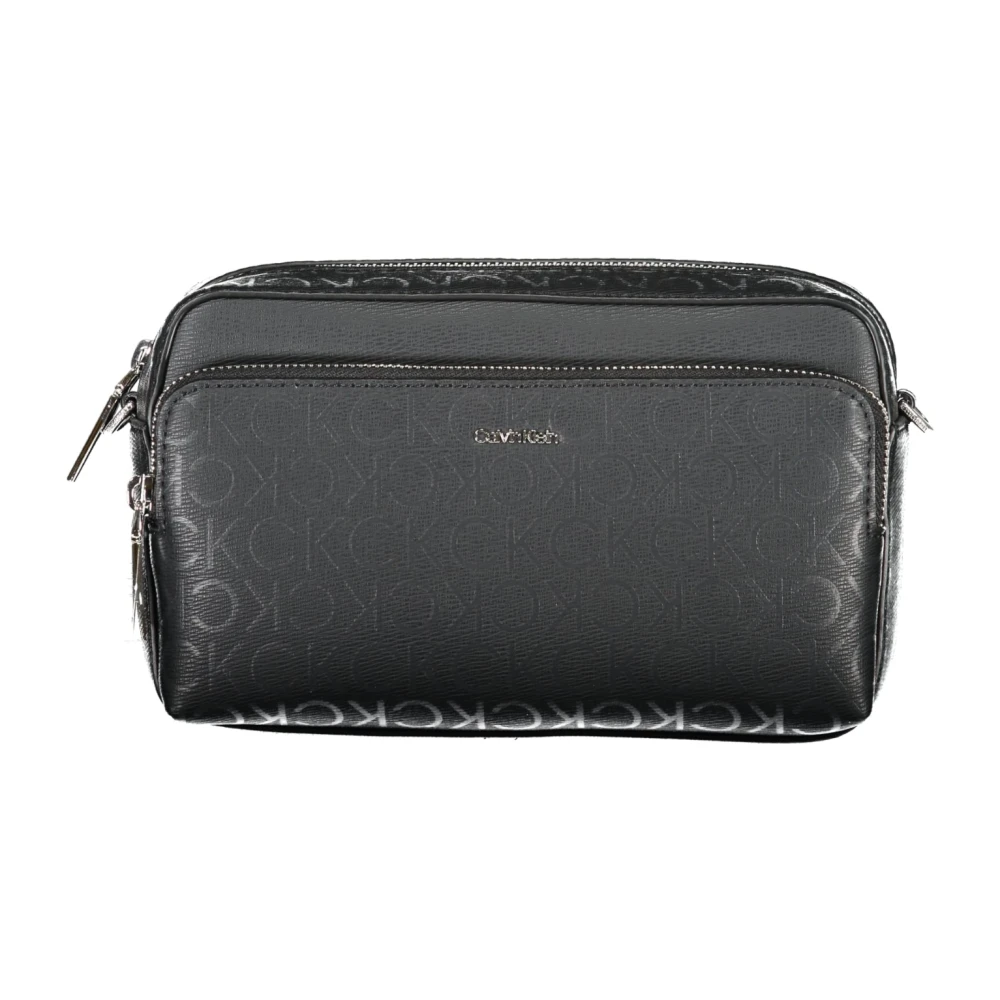 Calvin Klein Zwarte Schoudertas met Ritssluiting Black Dames