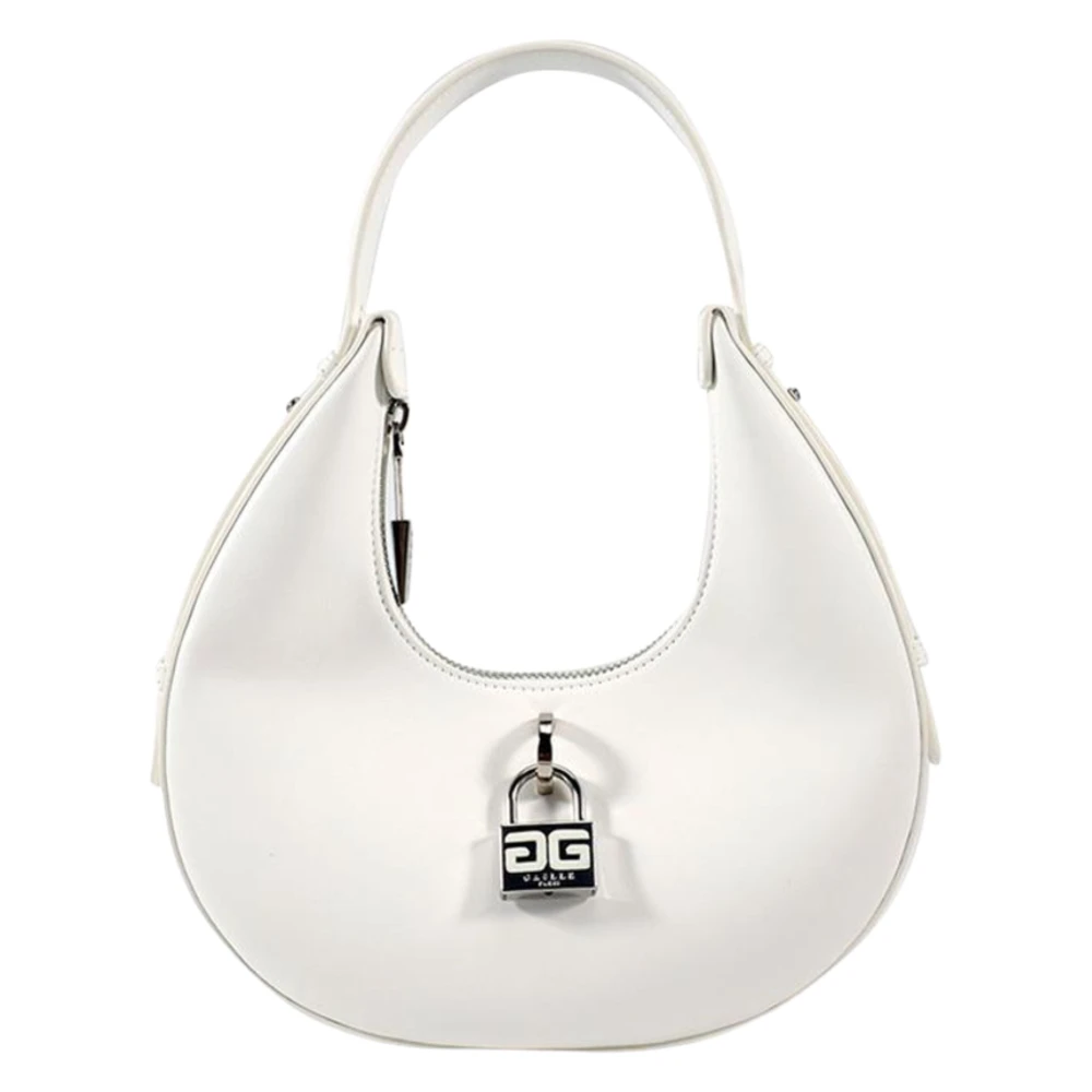 Gaëlle Paris Women's White Hobo Handbag With Logo Lock
