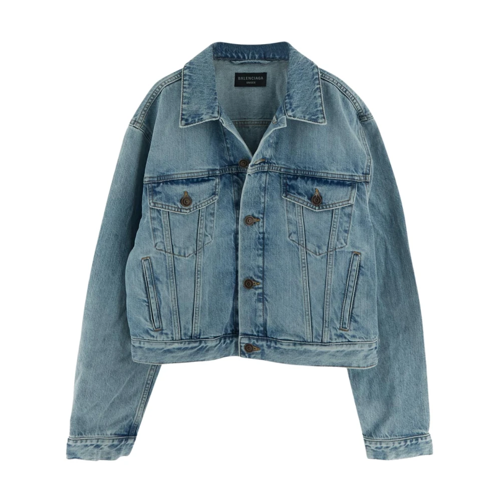 Balenciaga Stijlvolle Denim Jack voor Mannen Blue Dames