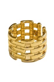 Anello a rete placcato oro