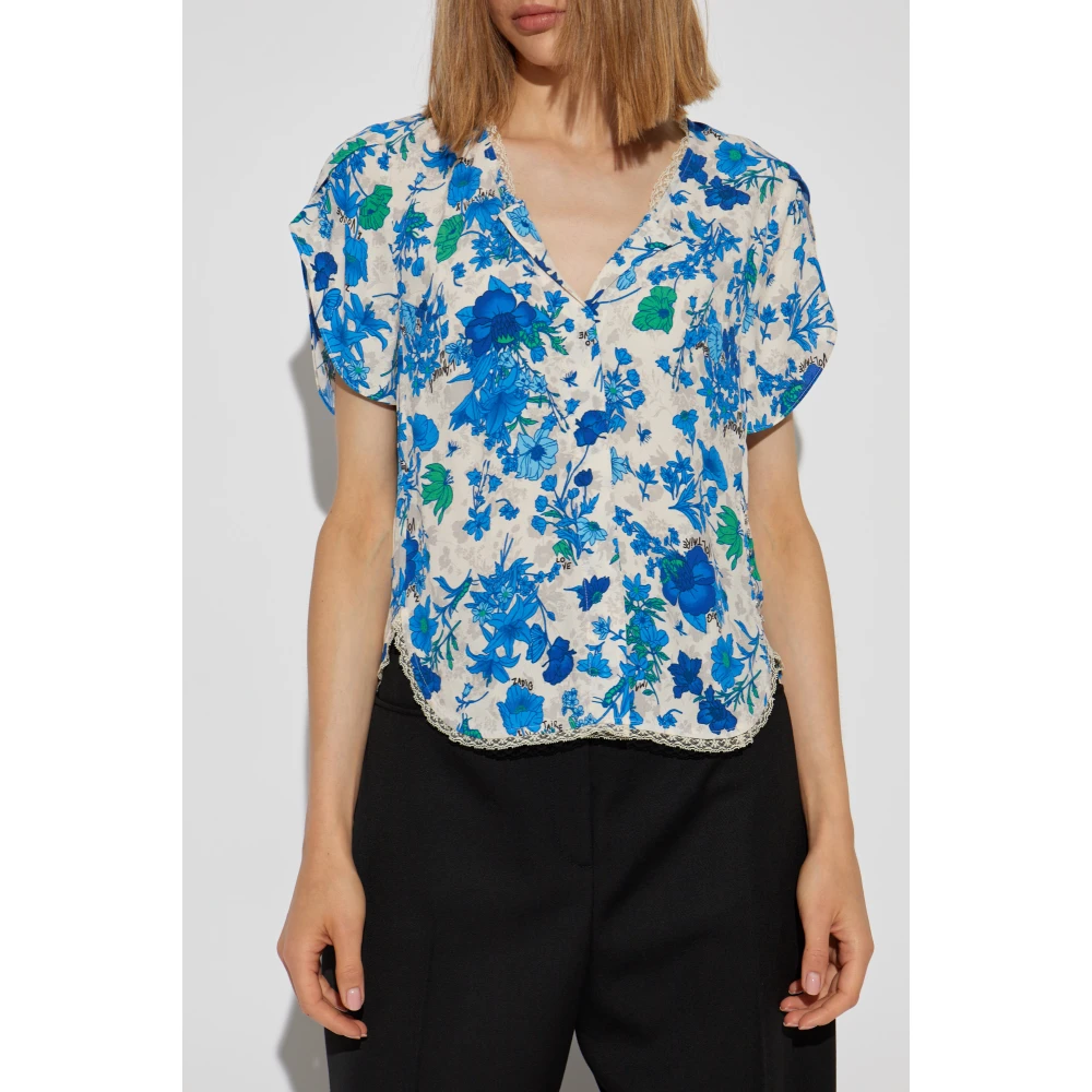 Zadig & Voltaire Top `Tiffiny` Blue Dames