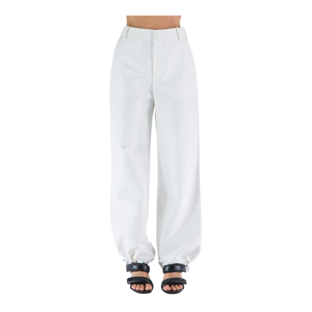 Marni Women's White Wide Leg Trousers - Wide Trousers - Xs - Trousers