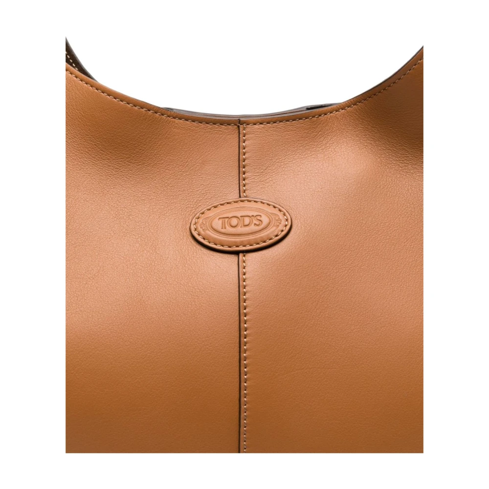 TOD'S Bruin Leren Schoudertas met Afneembare Pouch Brown Dames