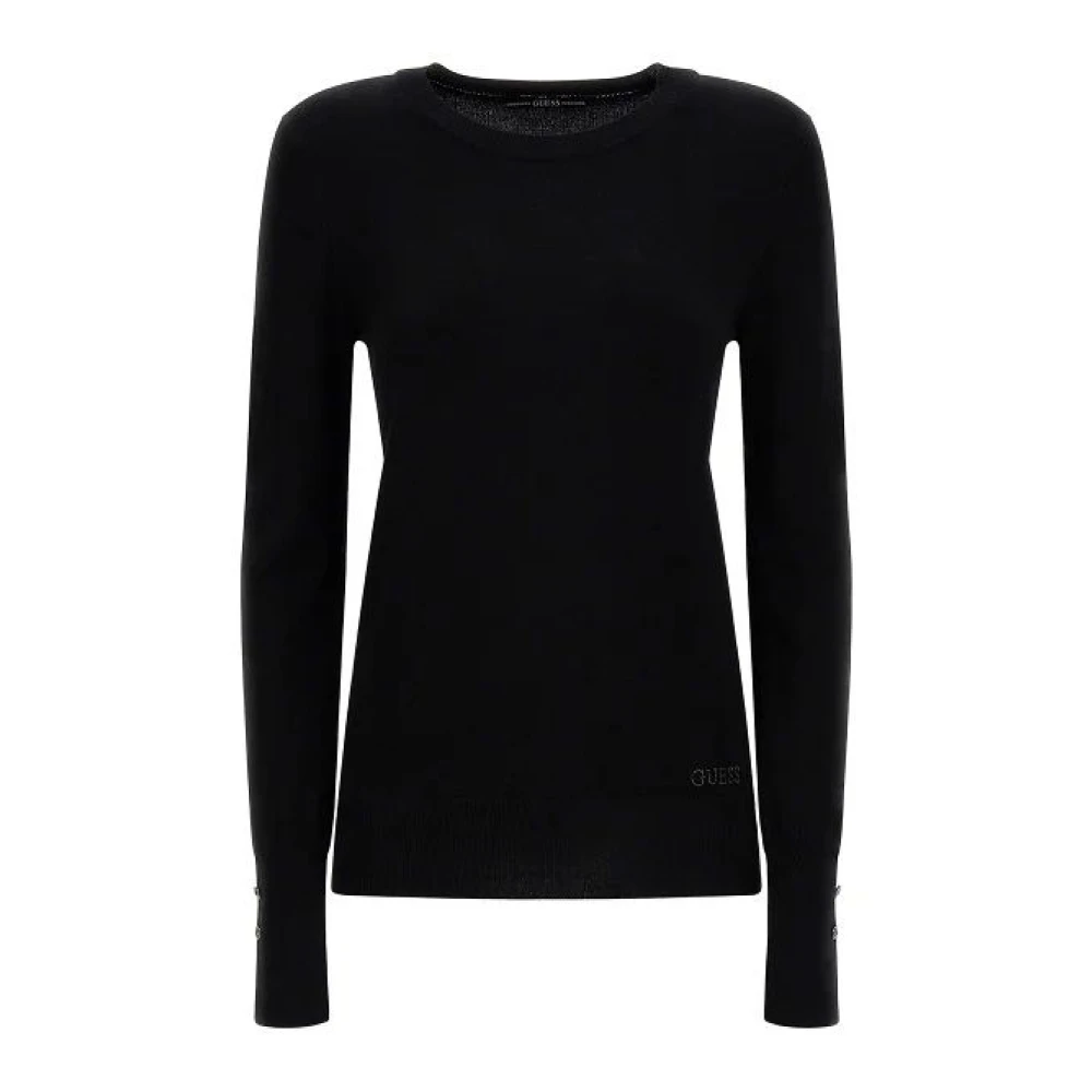 Guess Women's Black Round-Neck Knitwear, 2XL, Round-Neck Knitwear