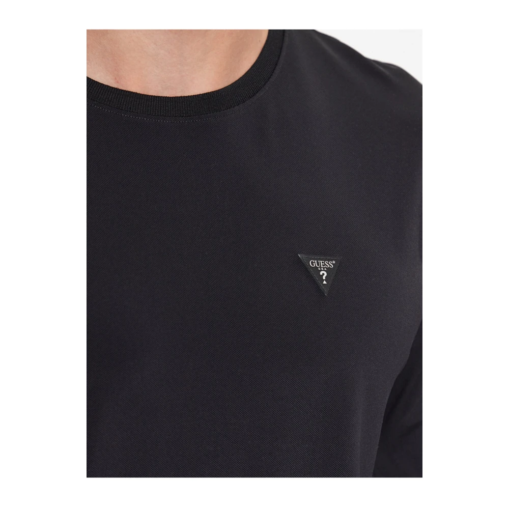 Guess Stretch Triangle Logo T-Shirt Black Heren