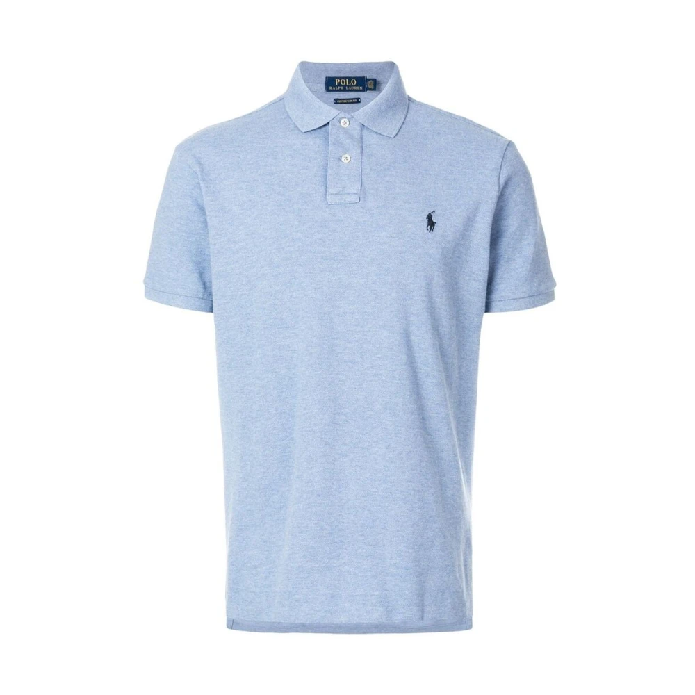 Ralph Lauren Ljusblått Polo Shirt med Broderad Logotyp Blue, Herr