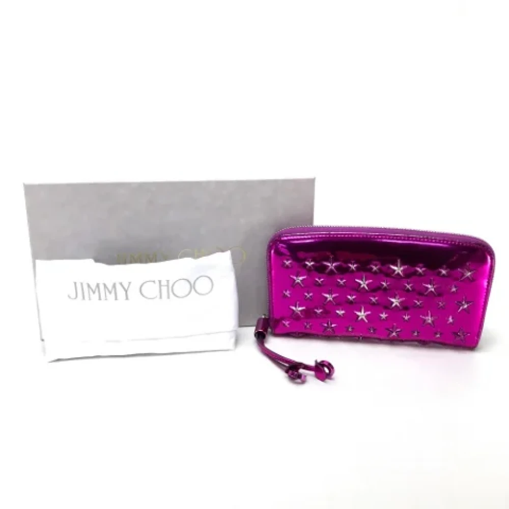 Jimmy Choo Pre-owned Leather wallets Purple Dames