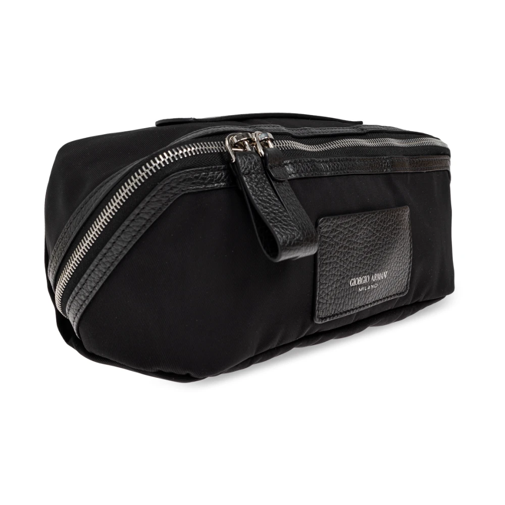 Giorgio Armani Cosmeticatas met logopatch Black Heren