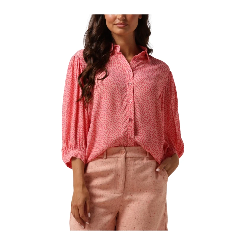 Ydence Roze Blouse Amber Pink Dames