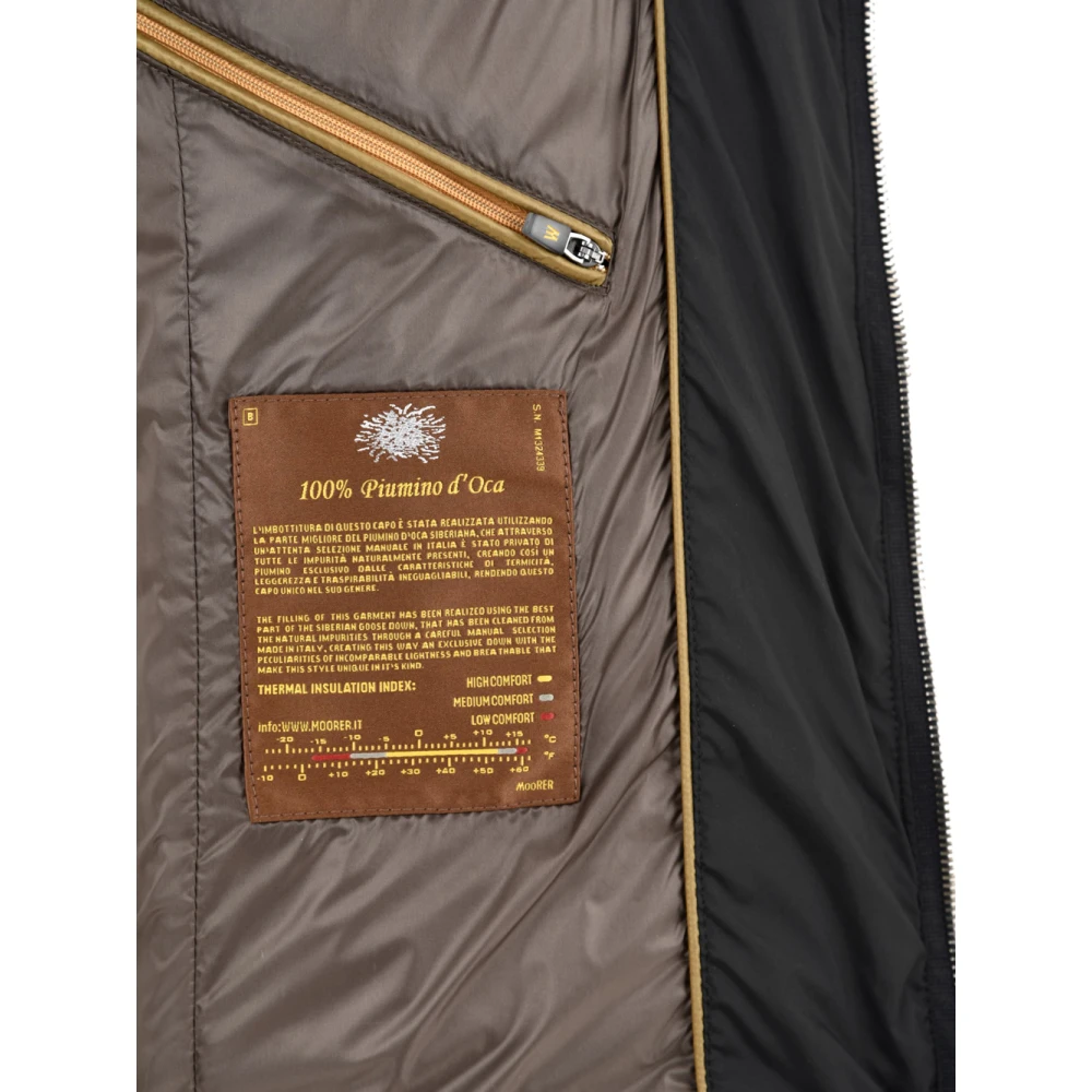 Moorer Quilted Boudin Front Zip Jacket Blue Heren