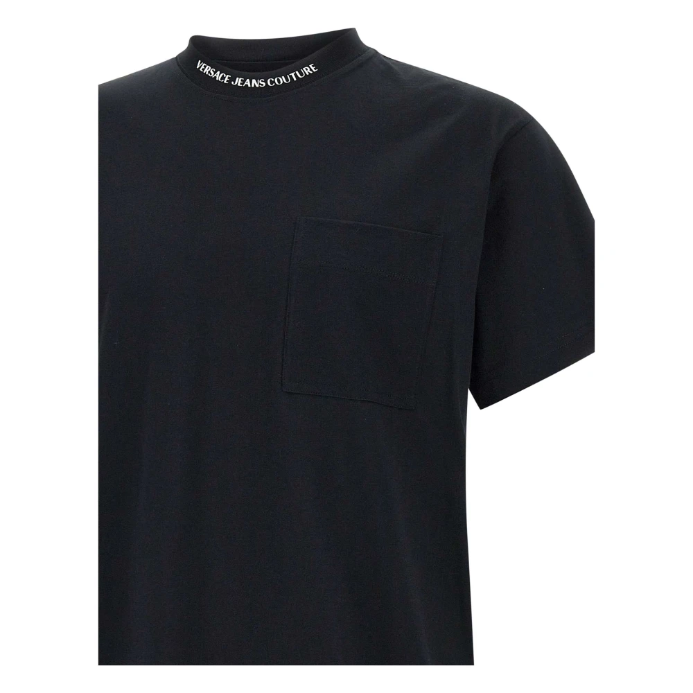 Versace Jeans Couture Zwart Katoenen T-shirt met Logozak Black Heren