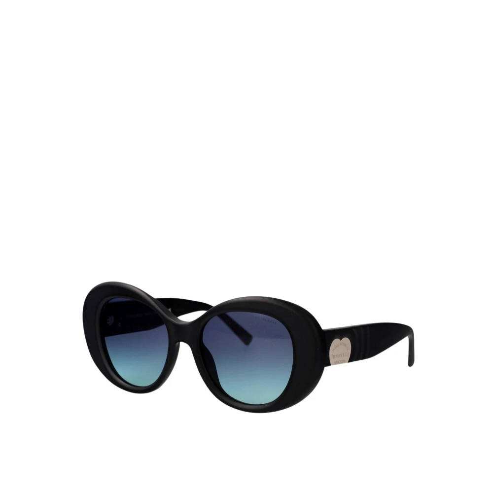 Tiffany Women's Black Oval Sunglasses