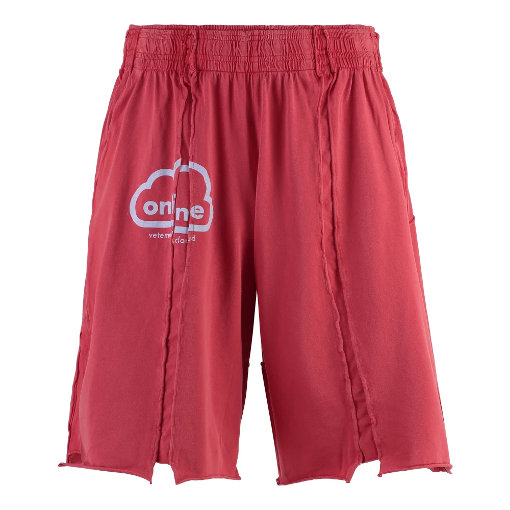 Vetements Vintage katoenen shorts met print Red Heren