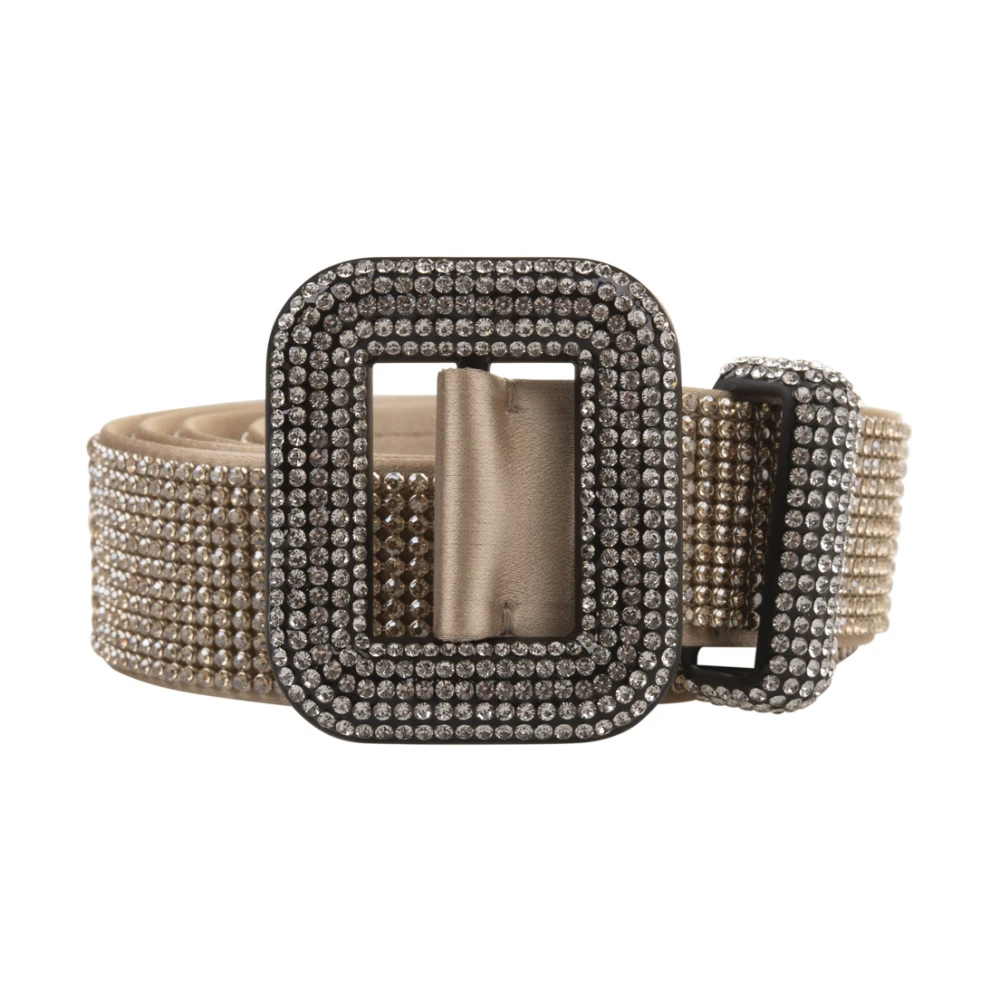 Benedetta Bruzziches Gouden Kristal Mesh Riem Yellow Dames