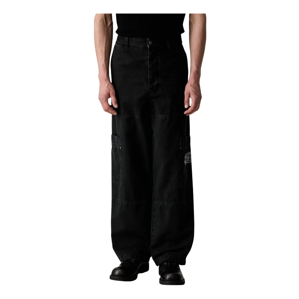 Off White Uomo Nero - Script Cargo Pants - Trousers - L