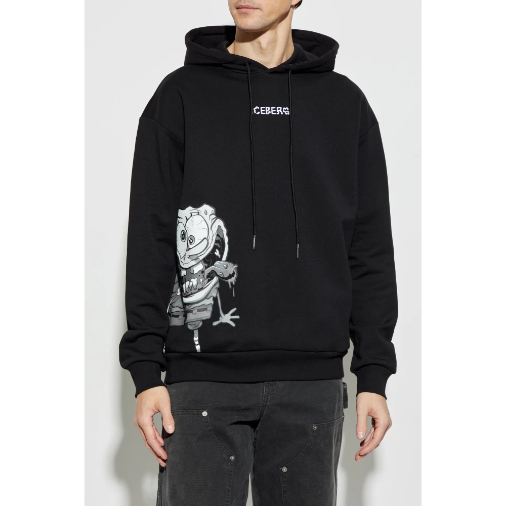 Iceberg Gedrukte sweatshirt Black Heren