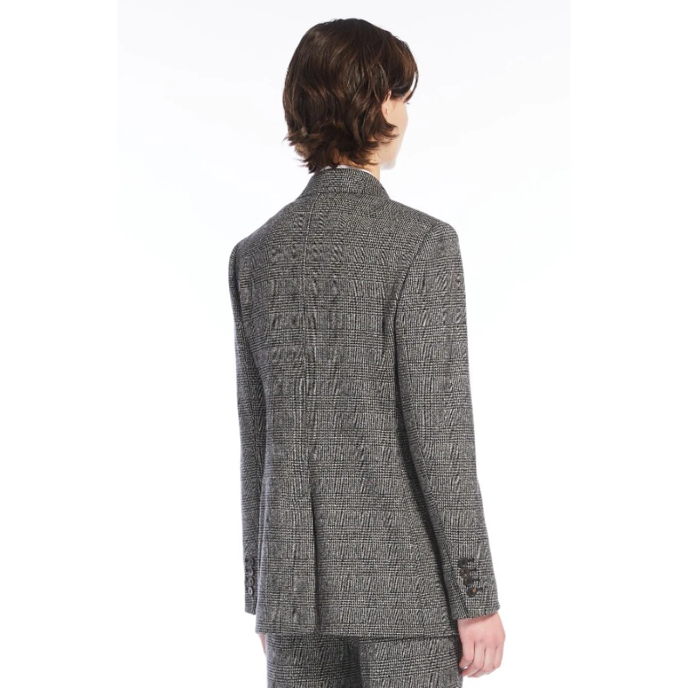 Max Mara Studio Grijze Jas Regular Fit Gray Dames