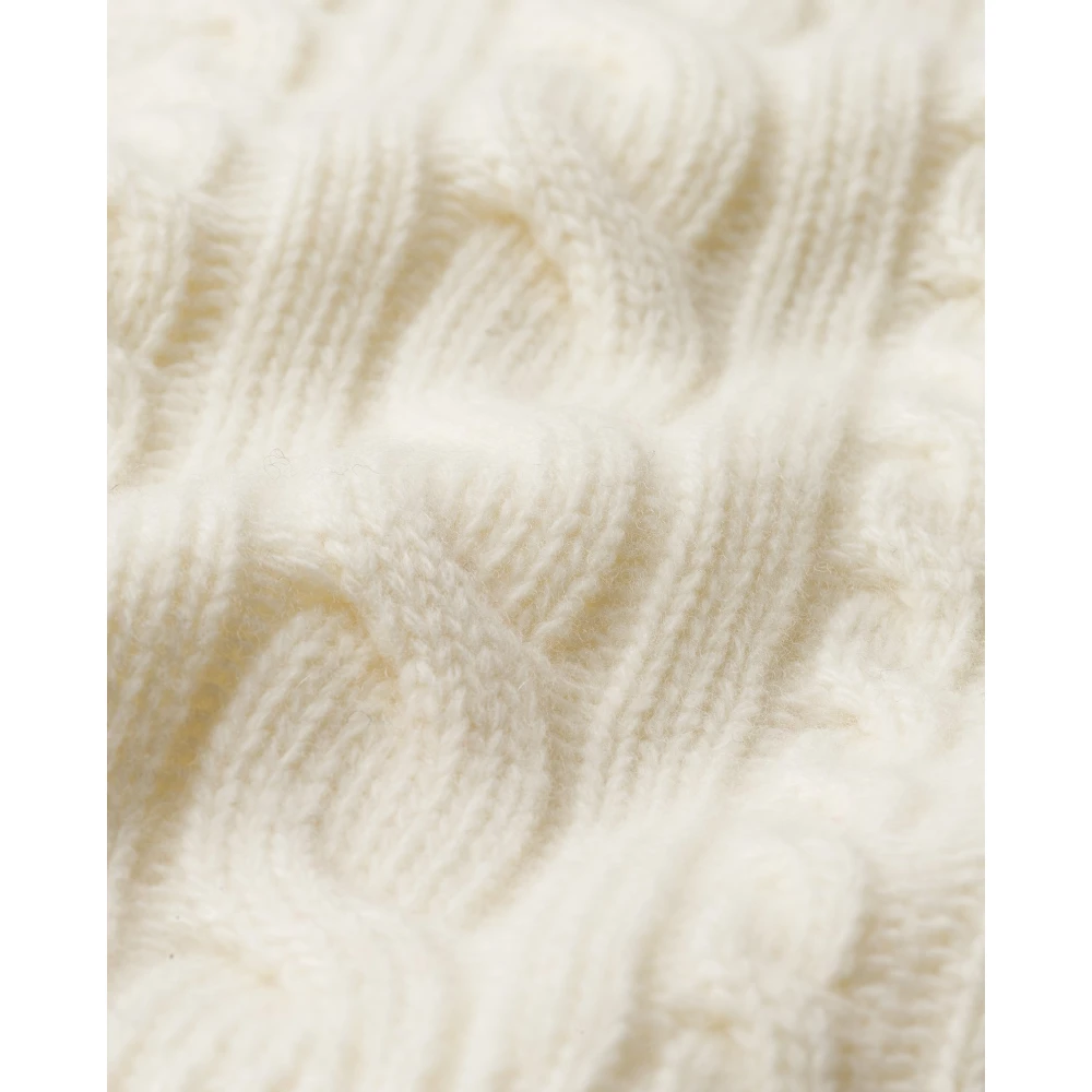 IVY OAK Kabelgebreide V-hals Vest White Dames