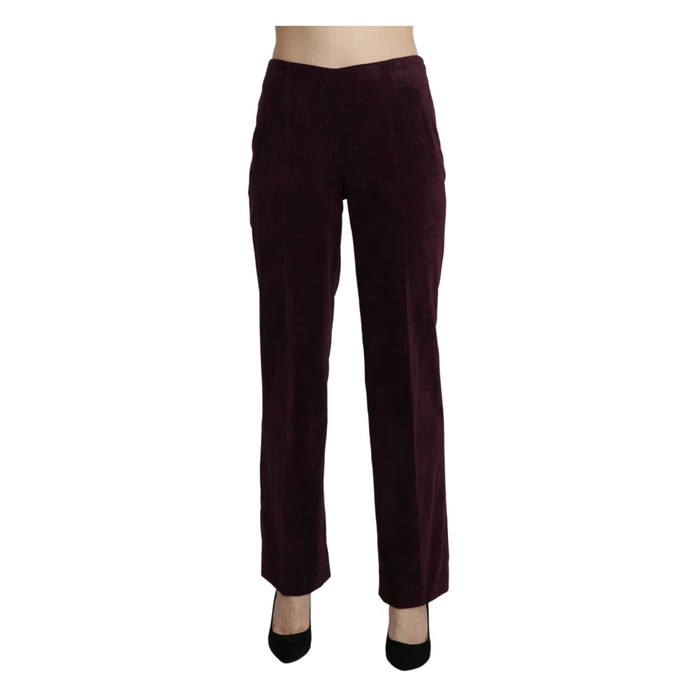 Bencivenga , Straight Trousers, Female, Purple, 2XL, High Waist Straight Trousers