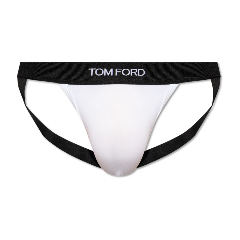 Tom Ford Herr Vit Underkläder Xl, Bomull, Jockstraps Med Logotyp