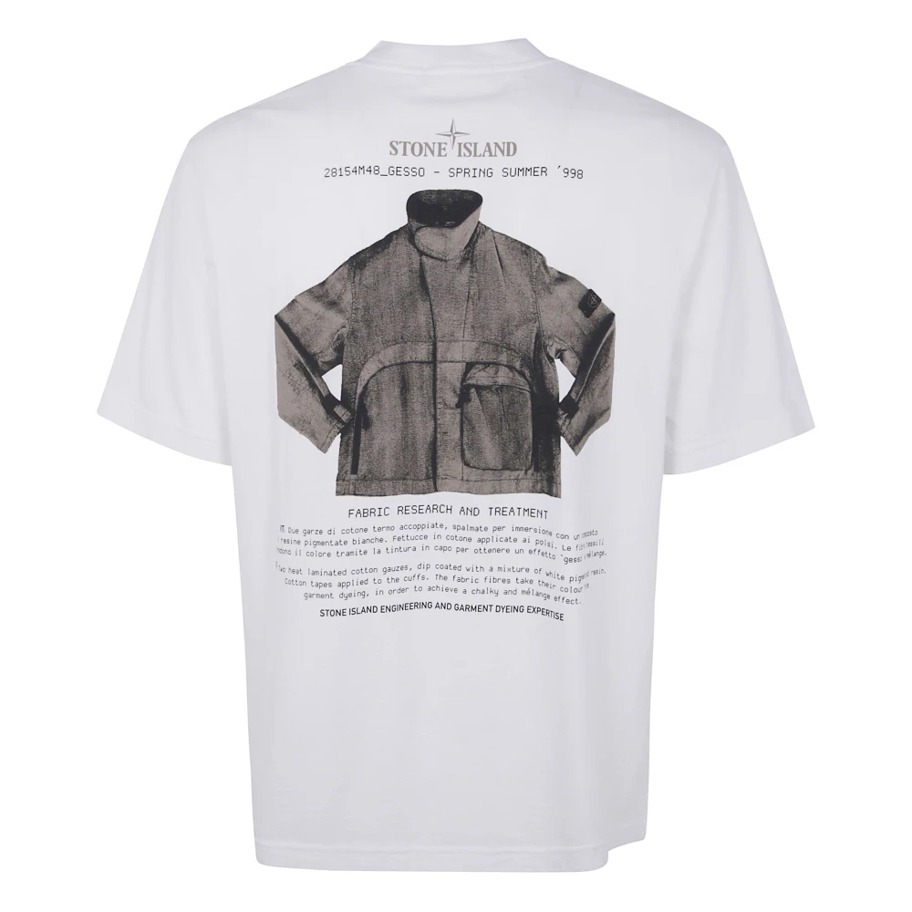 Stone Island Casual Katoenen T-shirt White Heren