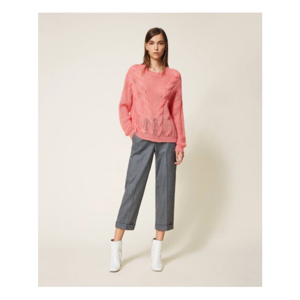 Twinset Oversized Mohair Trui Pink Dames