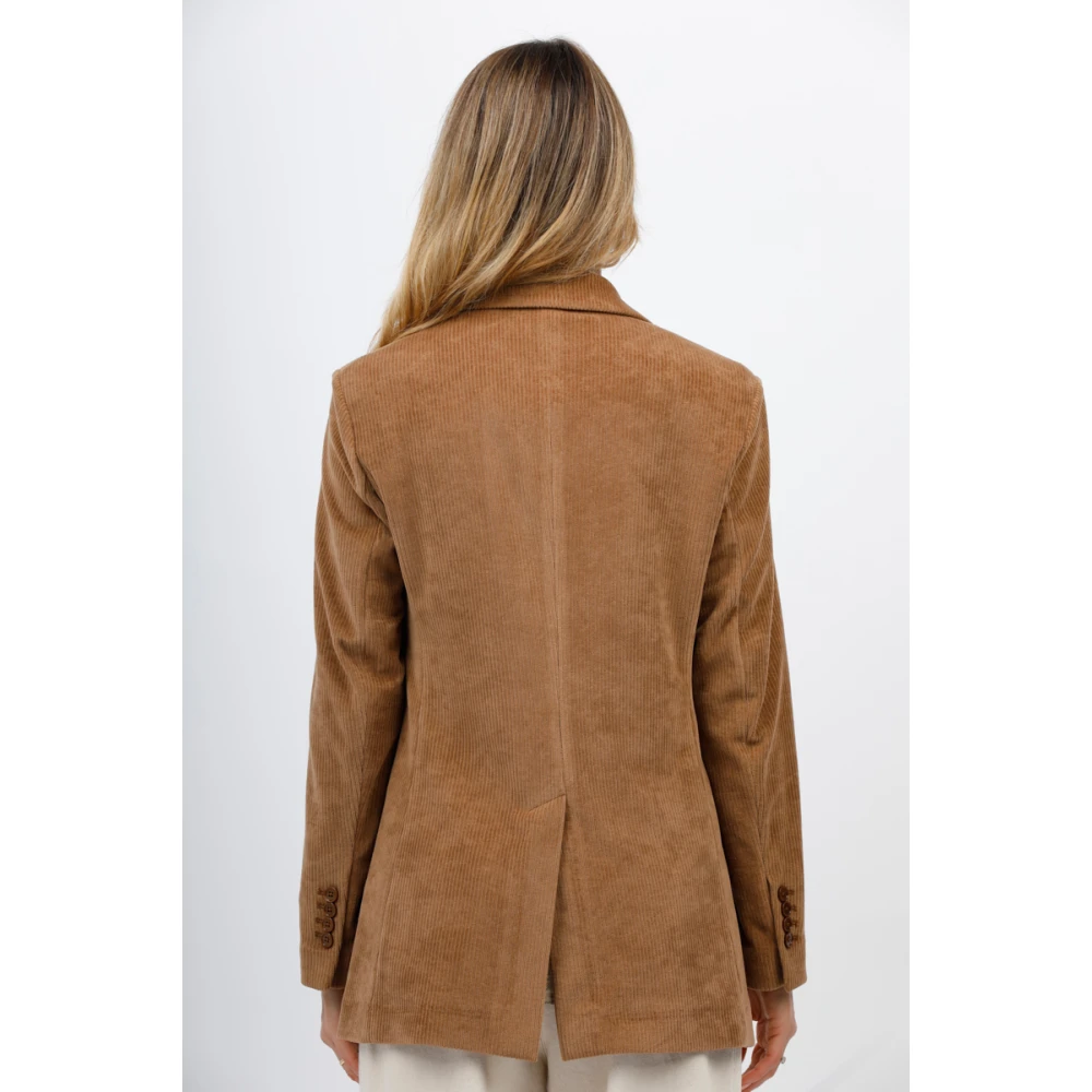 Circolo 1901 Fluwelen ribfluwelen jas Beige Dames