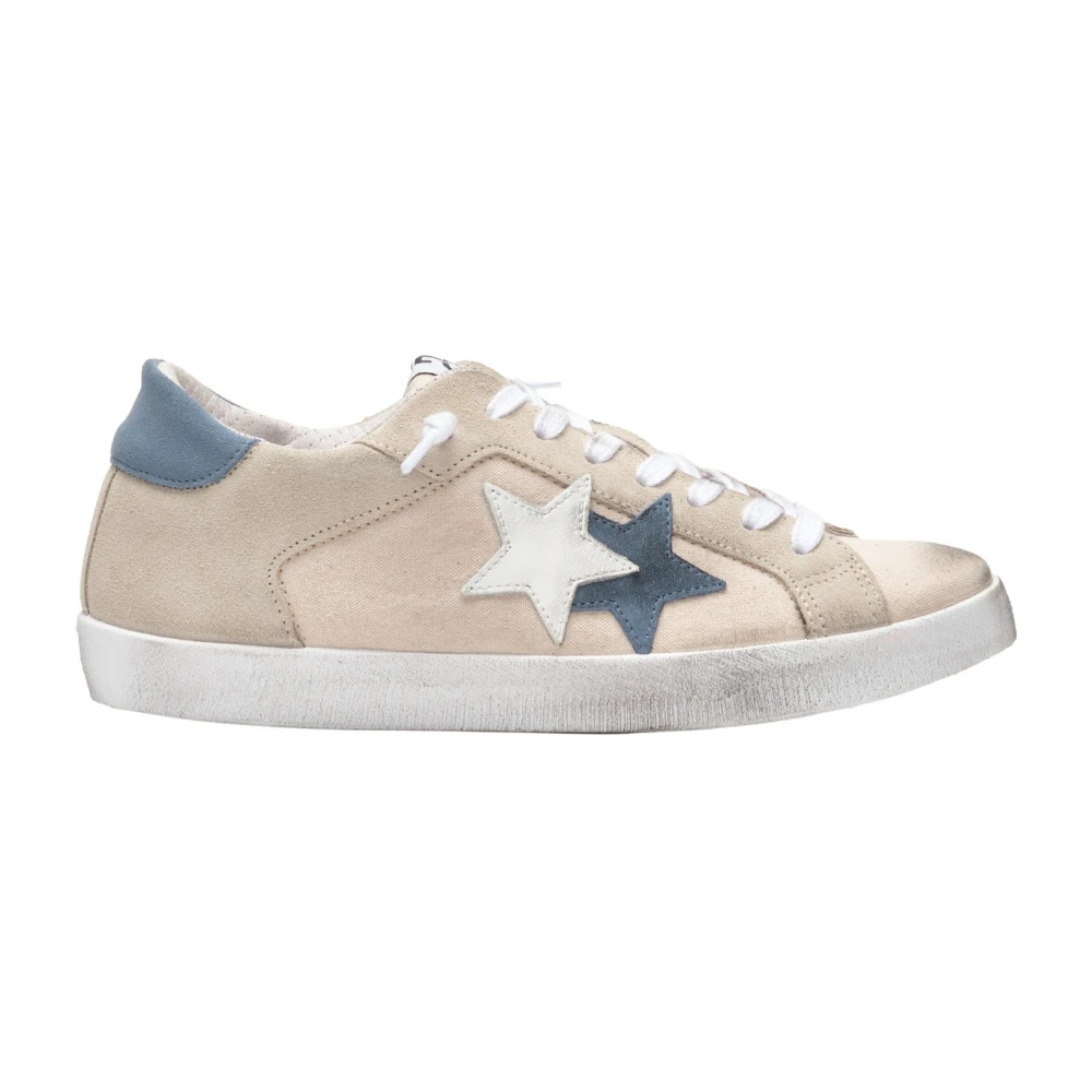 2Star Witte Leren Casual Sneaker Mannen Heren Schoenen Beige