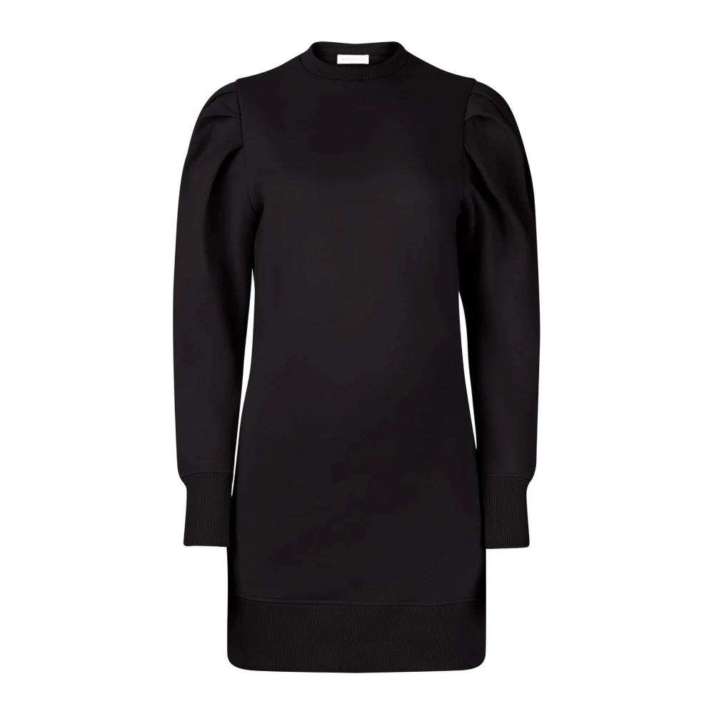 Nina Ricci Zwarte Gerimpelde Mouw Sweater Jurk Black Dames