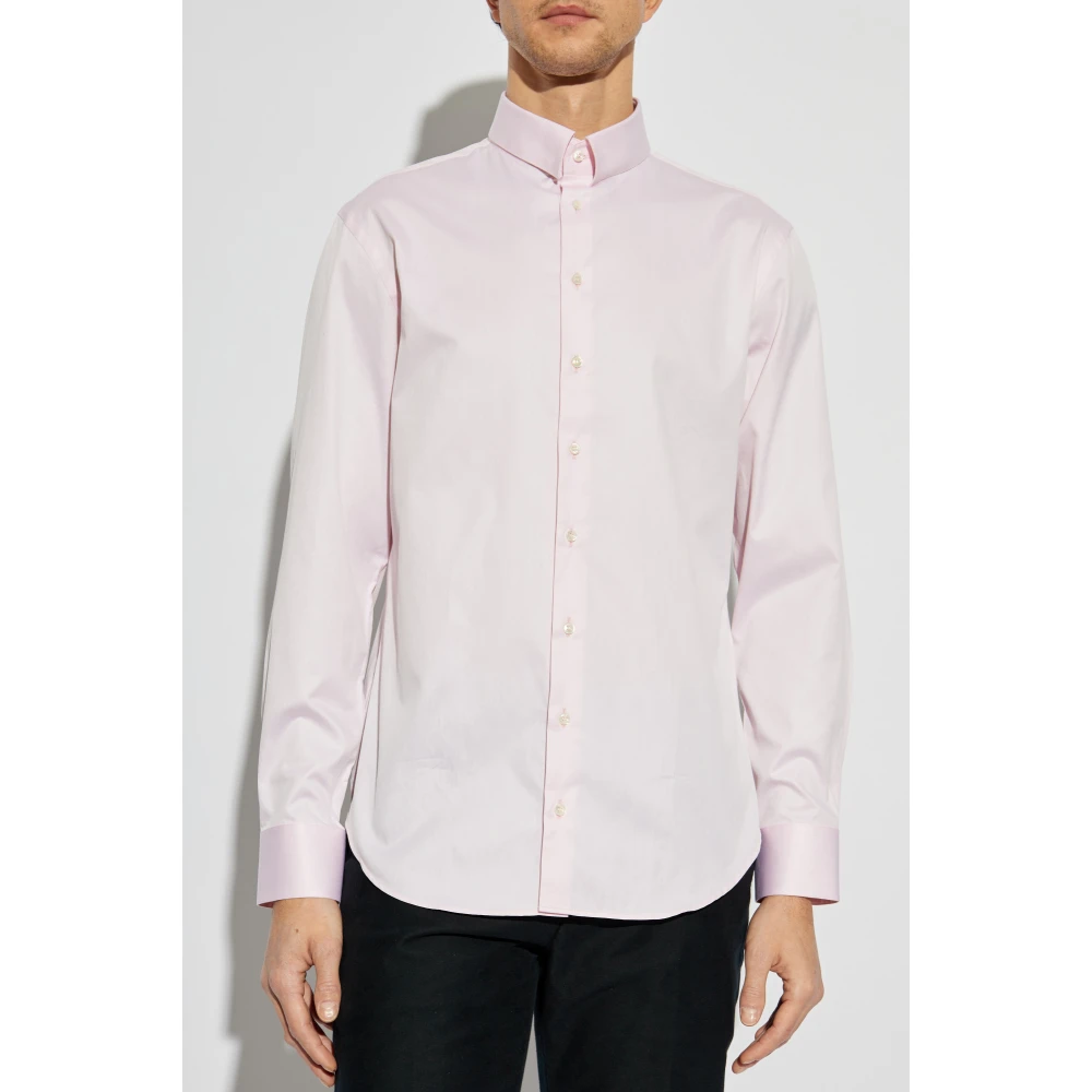 Giorgio Armani Klassiek overhemd Pink Heren