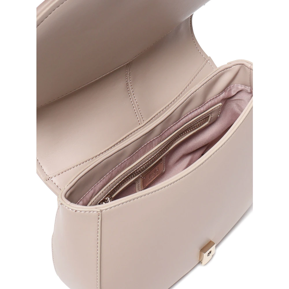 V73 Beige Schoudertas met Flap Sluiting Beige Dames