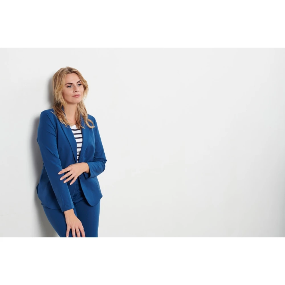 &Co Woman blazer Travel Blazer Phileine Travel Bz110-2 41060 Blue Dames