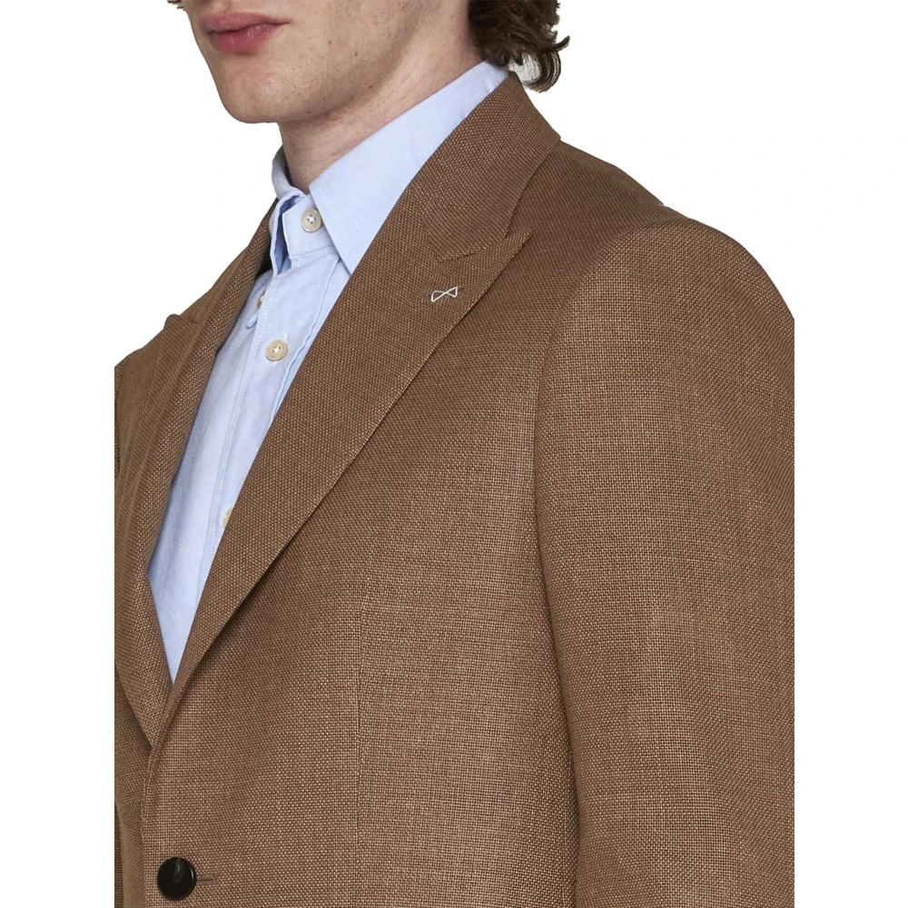 D4.0 Wollen Blazer met Engelse Ventilatie Brown Heren
