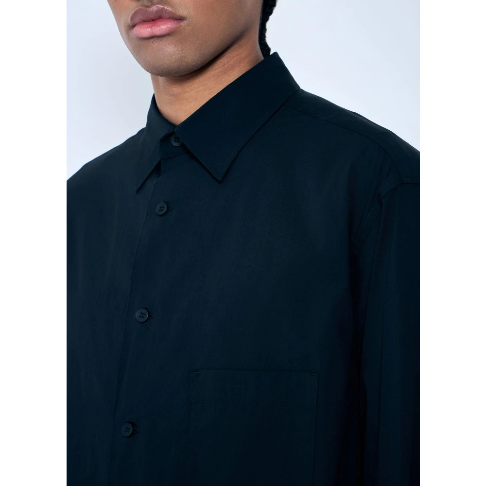 Y-3 Logo Print Katoenmix Shirt Black Heren