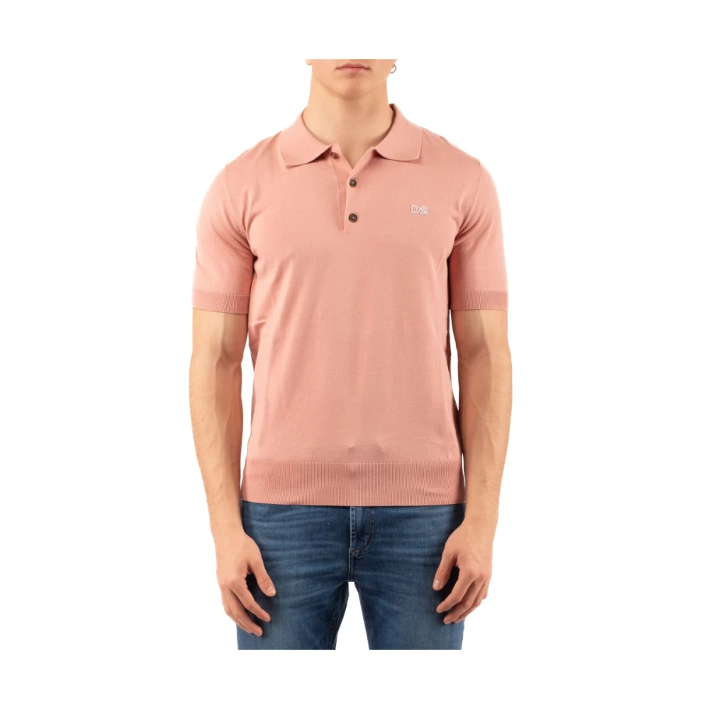 Dsquared2 Katoenen polo met logo Pink Heren