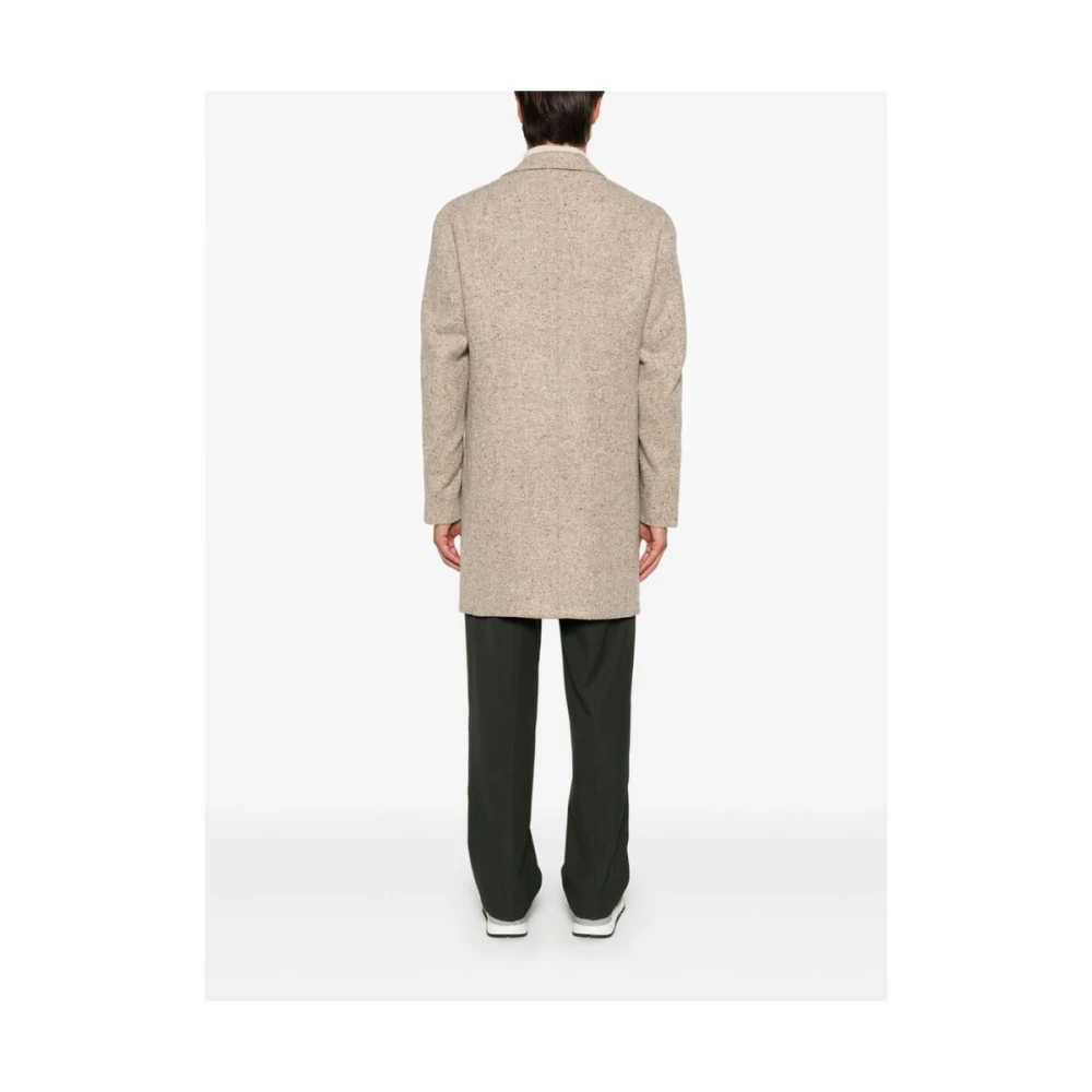 Gabo Napoli Bruine Wollen Jas Keperbinding Brown Heren