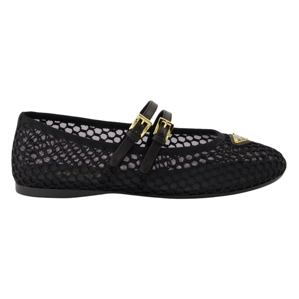 Prada Women's Black Mesh Fabric Ballerinas - Ballerina Shoes - 3 Uk - Shoes