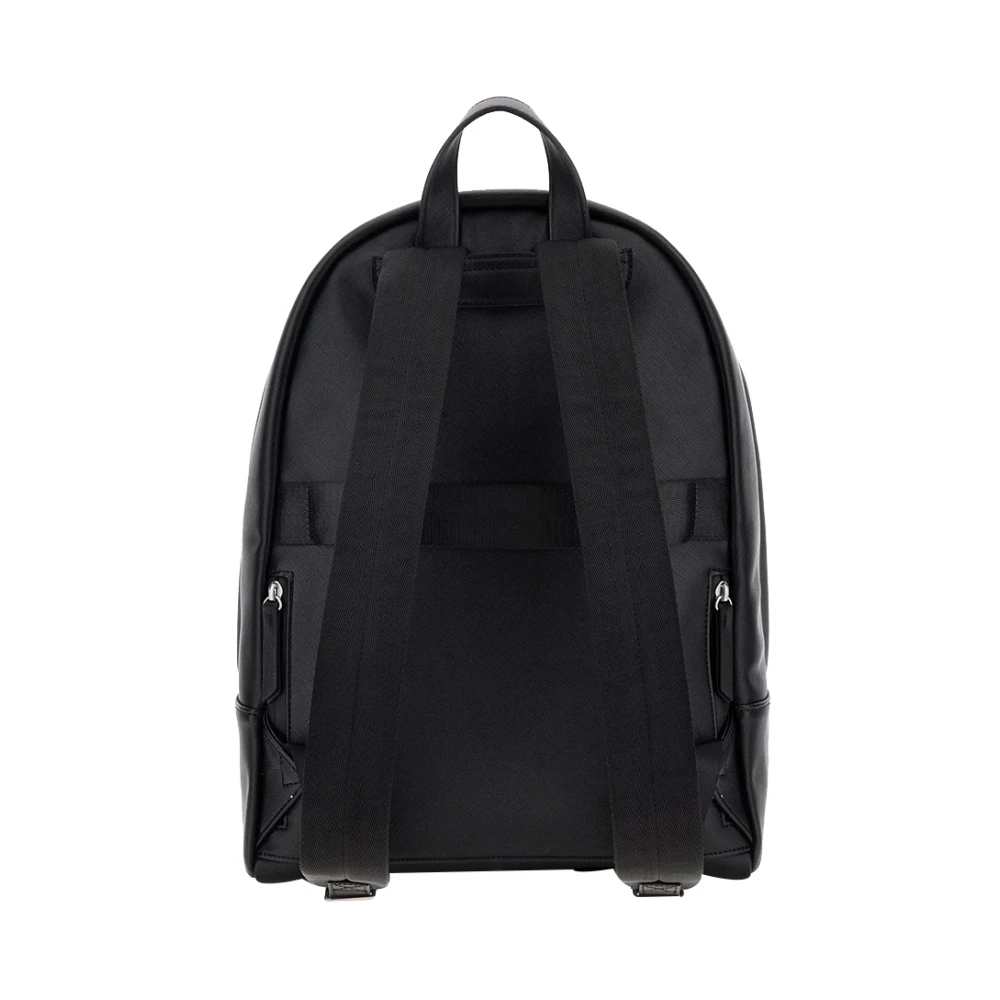Guess Zwarte Modieuze Rugzak met Metalen Details Black Heren