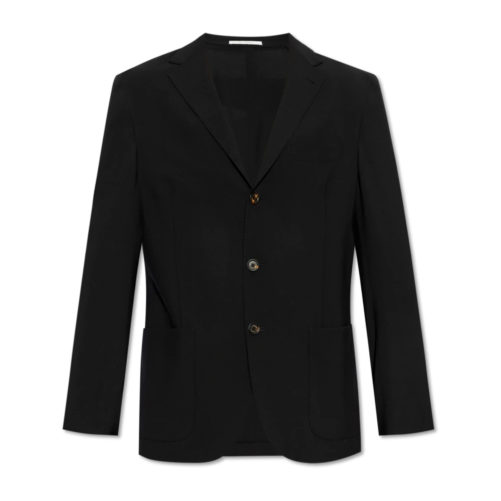 Eleventy Wollen blazer met open revers Black Heren