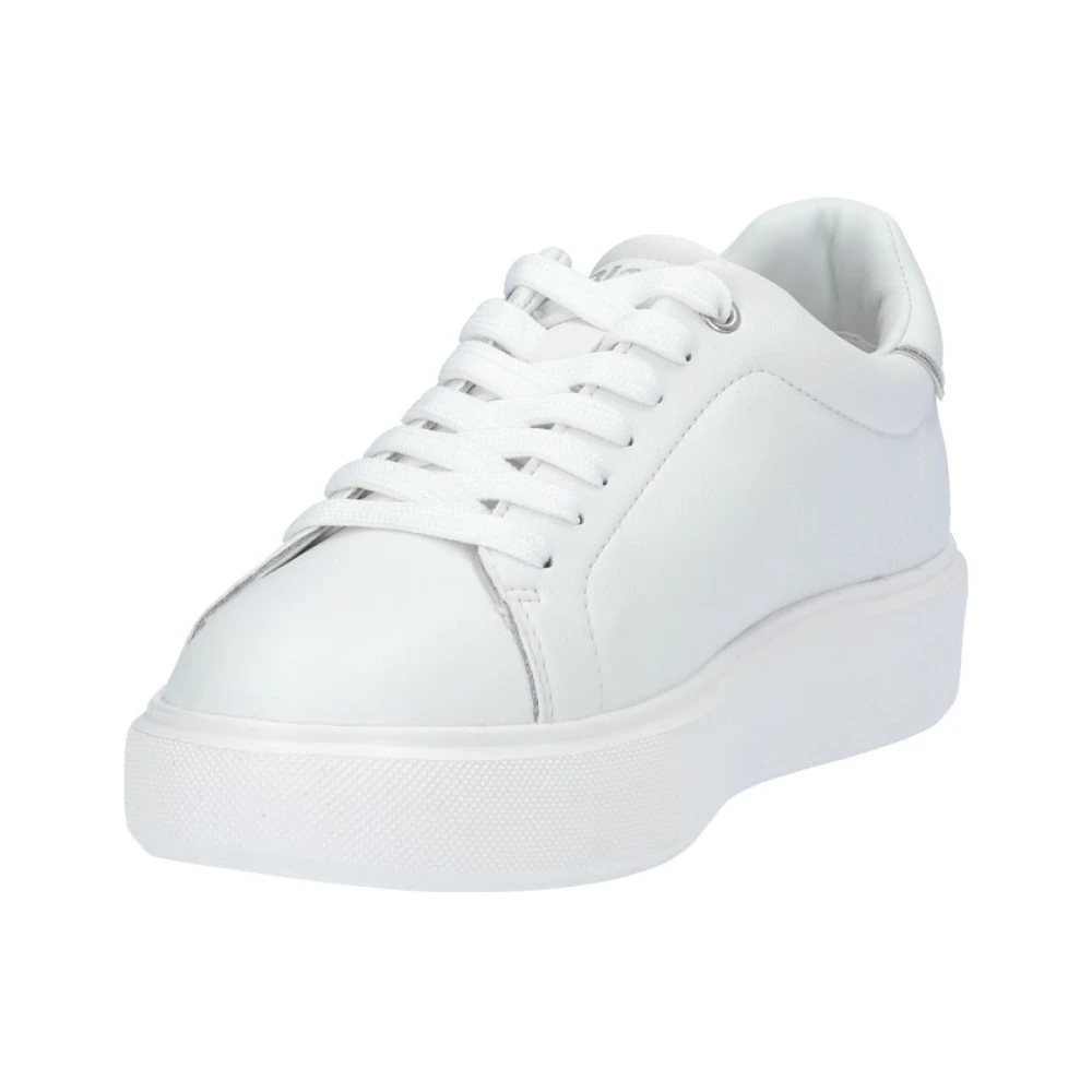 Blauer Leren Sneaker White Dames