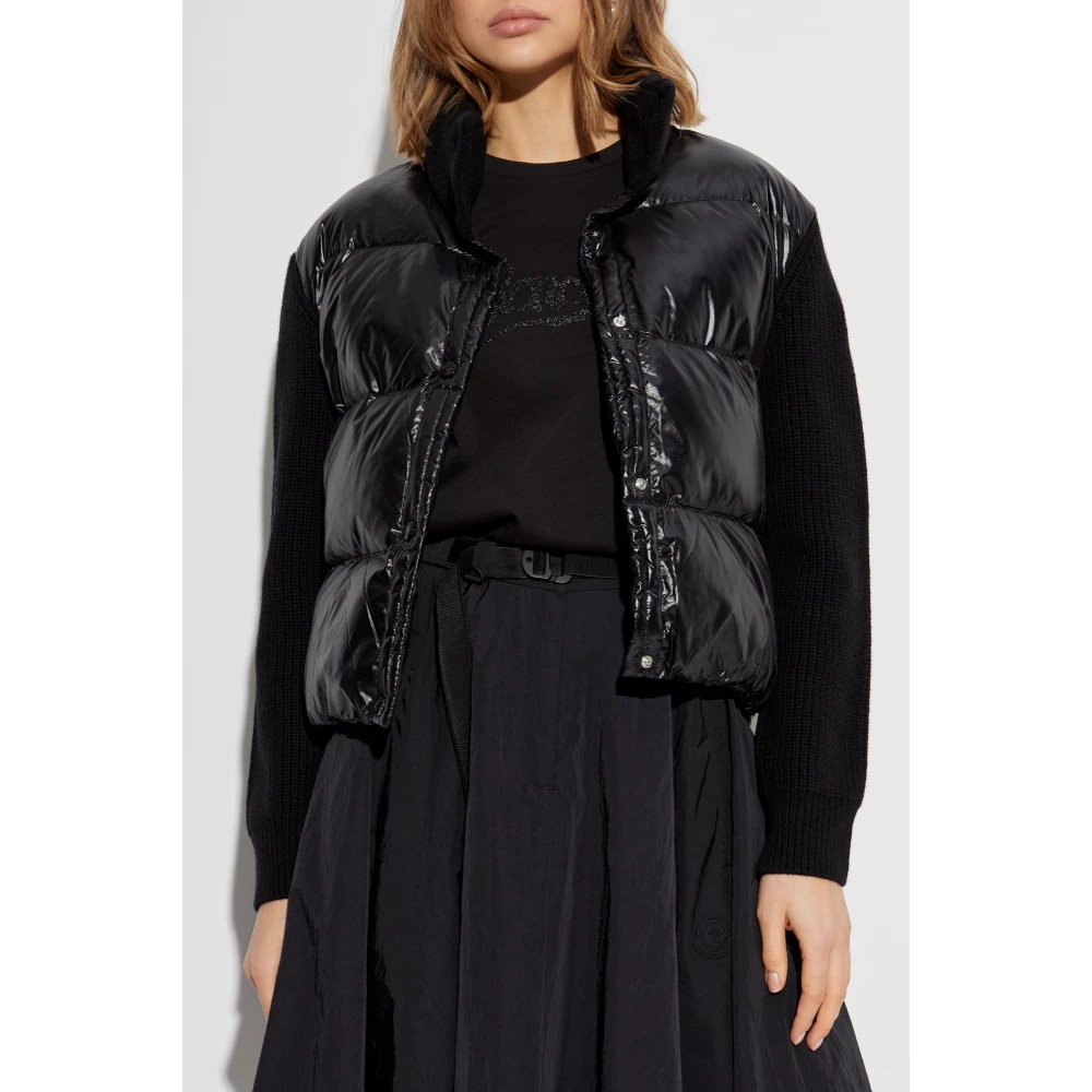 Moncler Vest met dons inzetstuk Black Dames