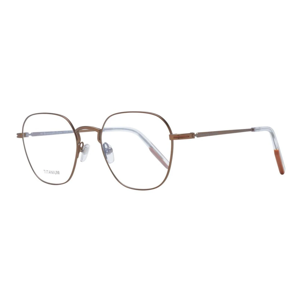 Ermenegildo Zegna Bronze Ronde Titanium Optische Monturen Beige Heren