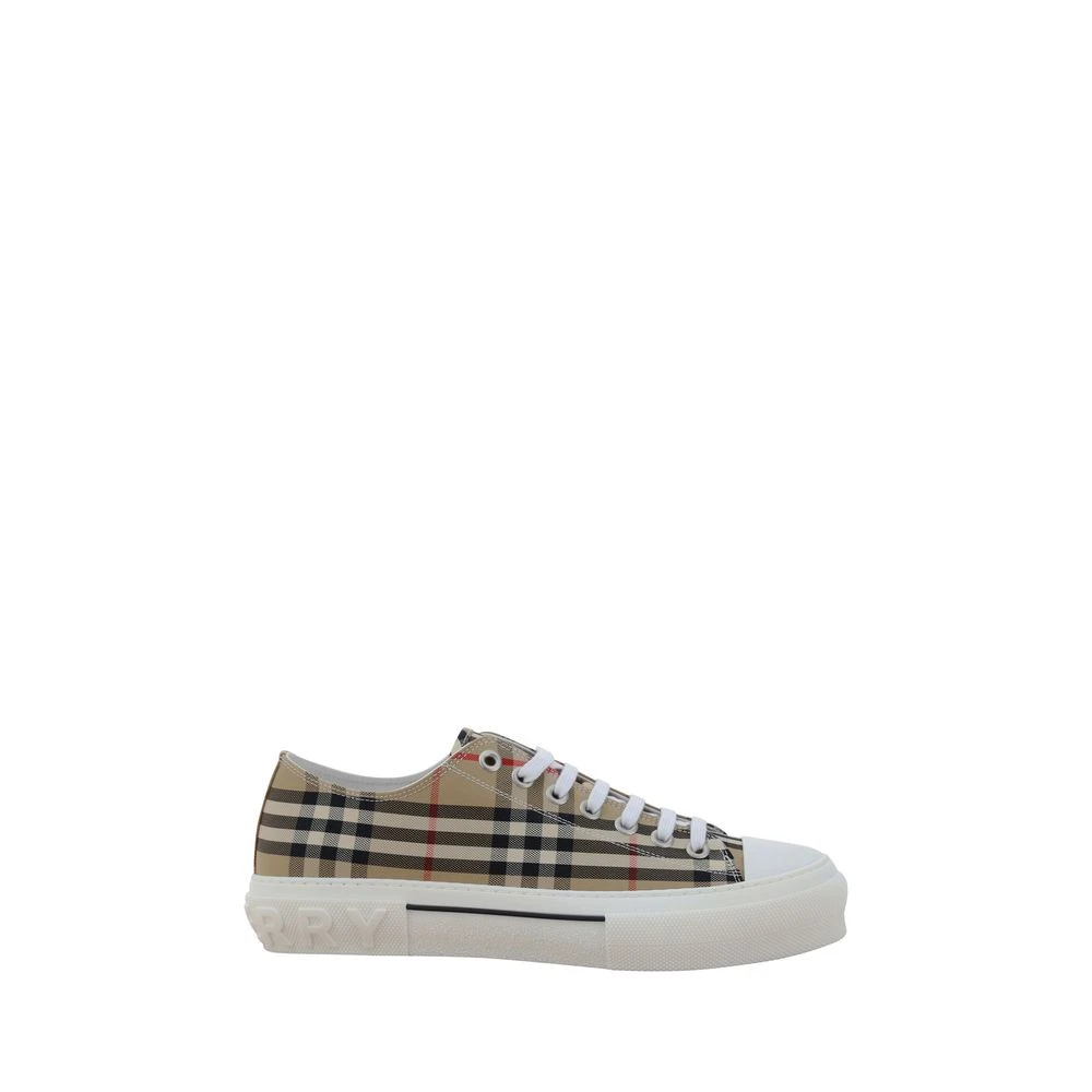 Burberry Men's Beige Cotton Trainers With Iconic Pattern - Sneakers - 6 Uk - Shoes