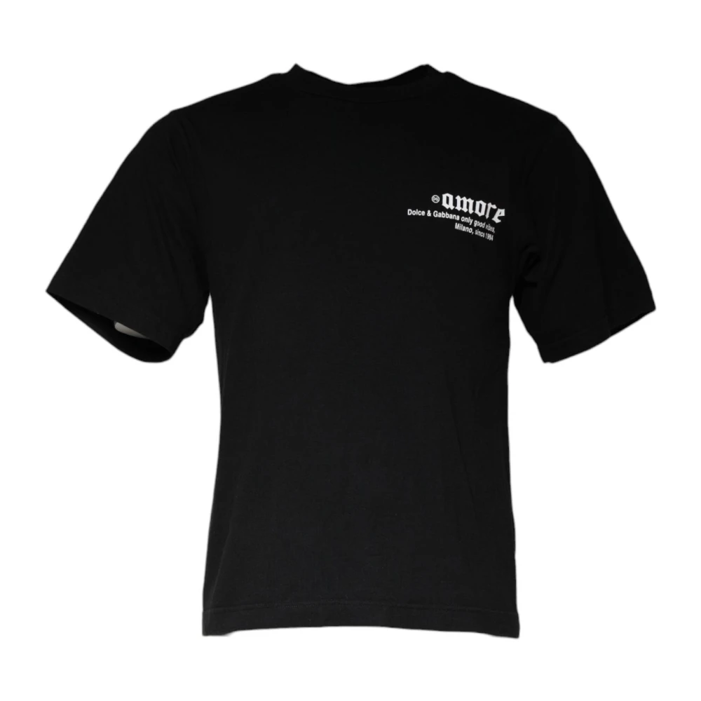 Dolce & Gabbana Men's Black Graphic Print Cotton T-Shirt - T-Shirts - S - Tops