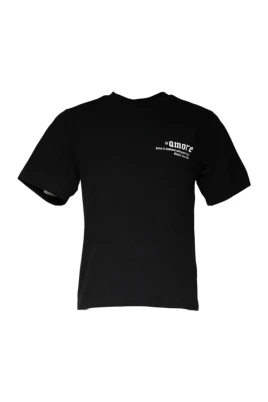 Svart Grafiskt Tryck Bomull T-shirt