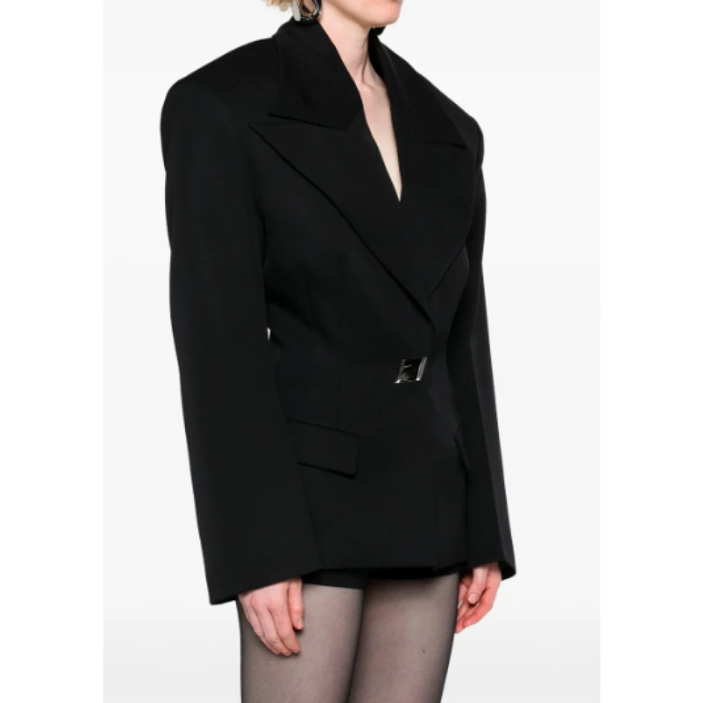 The Attico Zwarte Klassieke Blazer Jas Black Dames