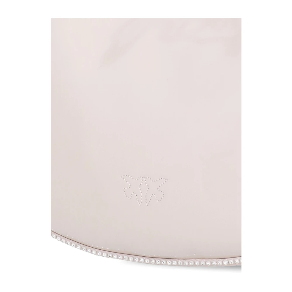 pinko Stijlvolle leren schoudertas met logo Pink Dames