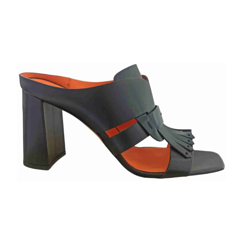 Santoni Vrouw Zwart Heeled Mules